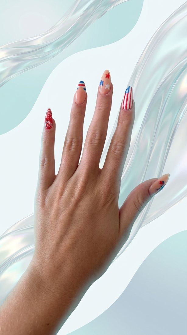 Hand-painted nail art by Ayla Adorno